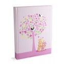Album Fotografico Nascita Bambina 20x25 Albero della Vita, Rosa, con Argento